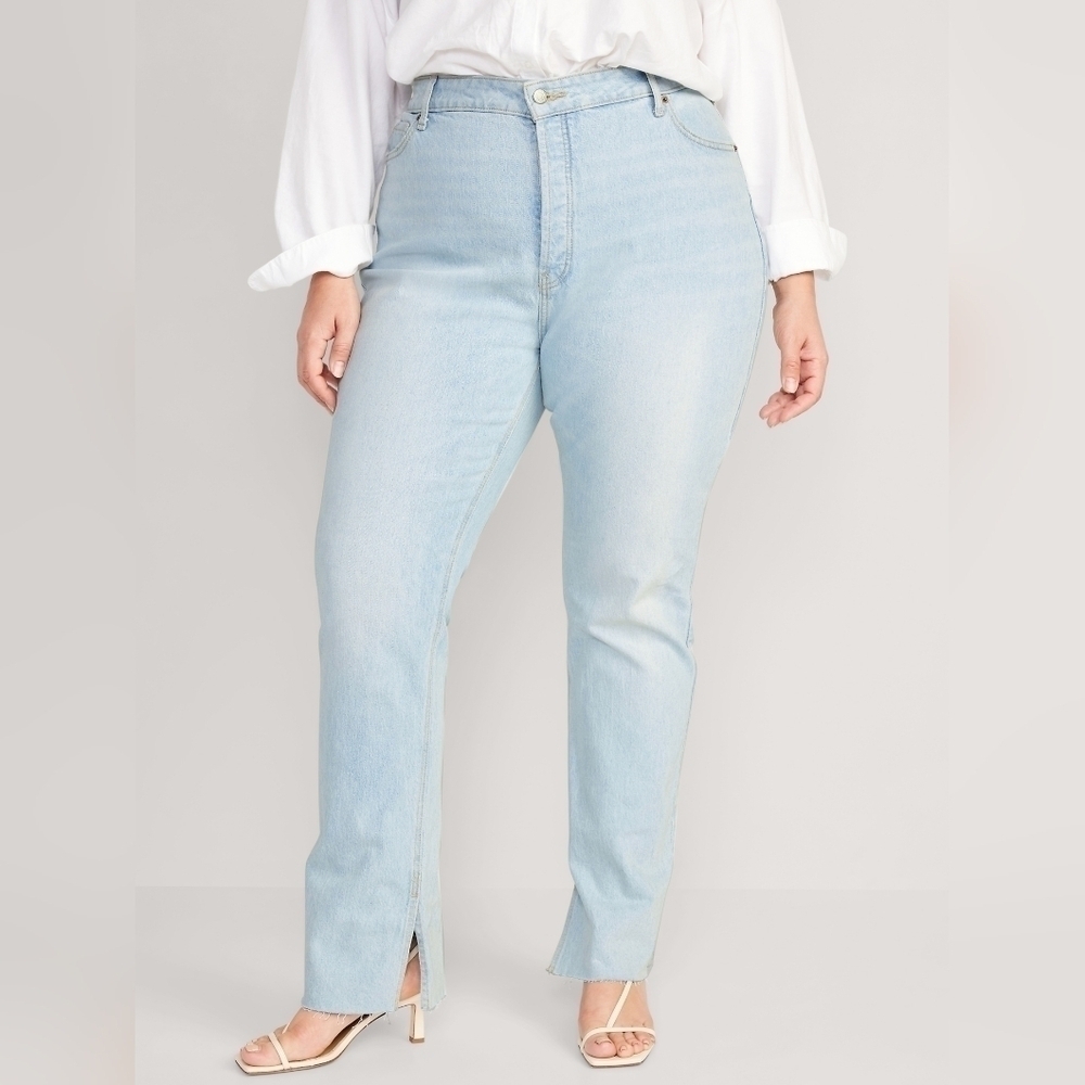 24 • Old Navy • Extra High-Waisted Button-Fly Kicker Boot-Cut Side-Slit Jeans 54